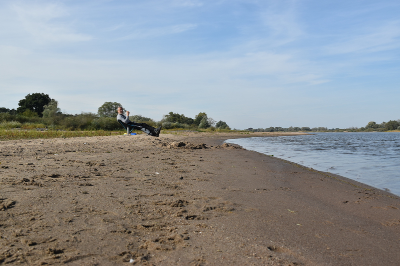 At the beach of the river Elbe